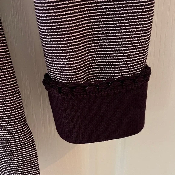 St. John Striped Knit Cardigan in Black and White - Picture 5 of 8